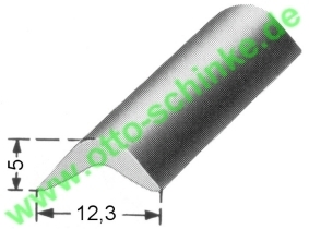 Füllerprofil PVC f. Zierleisten 12,3 x 5,0 mm