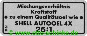 Auto-Union DKW Hinweisschild Öl