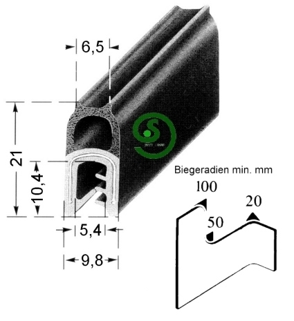 Kantenschutz Gummi-Profil Klemmb 0,8 - 3,0 mm