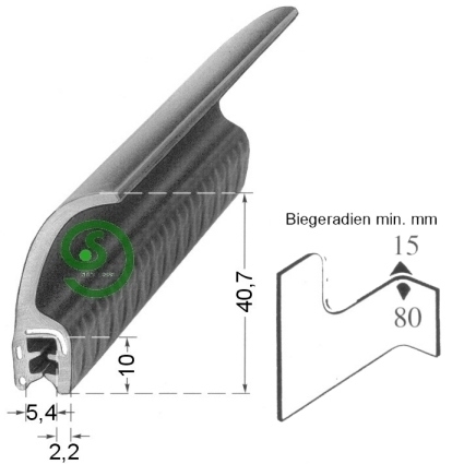 Kantenschutz Gummi-Profil Klemmb 2,0 - 4,0 mm
