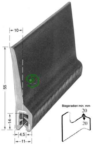 Kantenschutz Gummi-Profil Klemmb 2,0 - 4,0 mm
