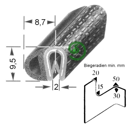 Kantenschutz Moosgummi-Profil Klemmber 1-2 mm