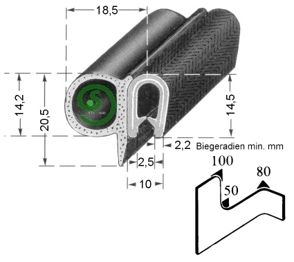 Kantenschutz Moosgummi-Profil Klemmber 1-4 mm