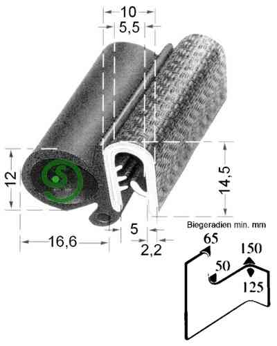 Kantenschutz Moosgummi-Profil Klemmber 2-4 mm