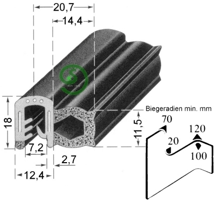 Kantenschutz Moosgummi-Profil Klemmber 3-5 mm