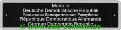 Schild Made in DDR