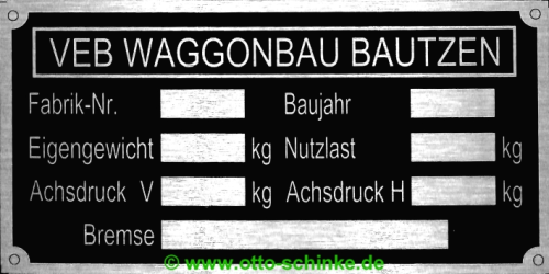 Waggonbau Bautzen Typenschild C5-3