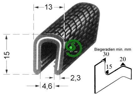 flexibler Kantenschutz Klemmber. 6,0 - 8,0 mm