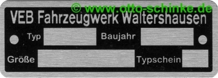 Typenschild Waltershausen Anhängerkupplung