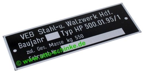 Stahl- u. Walzwerk Hennigsdorf HP 500.01.95/1